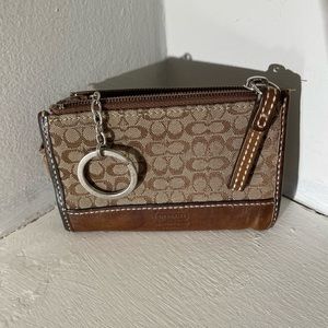 Coach Signature Zip ID case